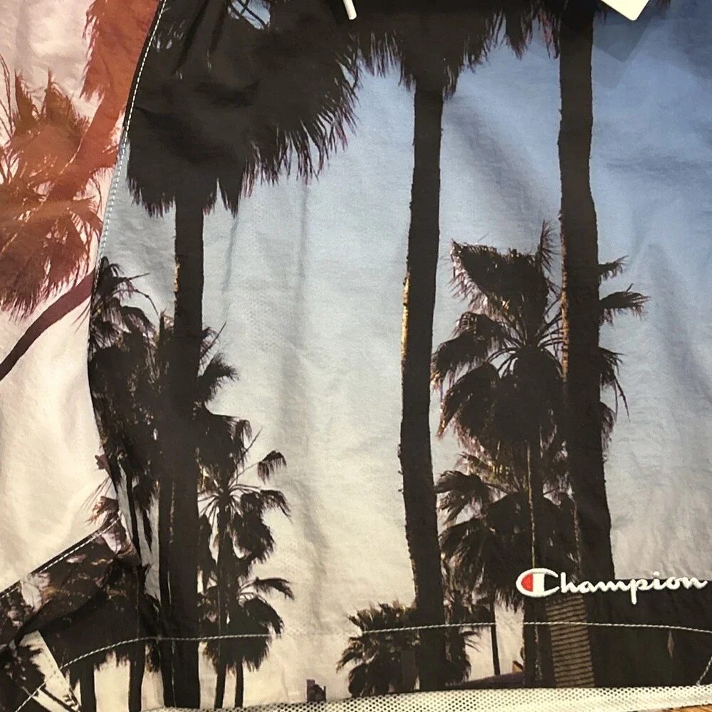 NWT Champion Swim Shorts Palm Tree Print Men's Medium 5